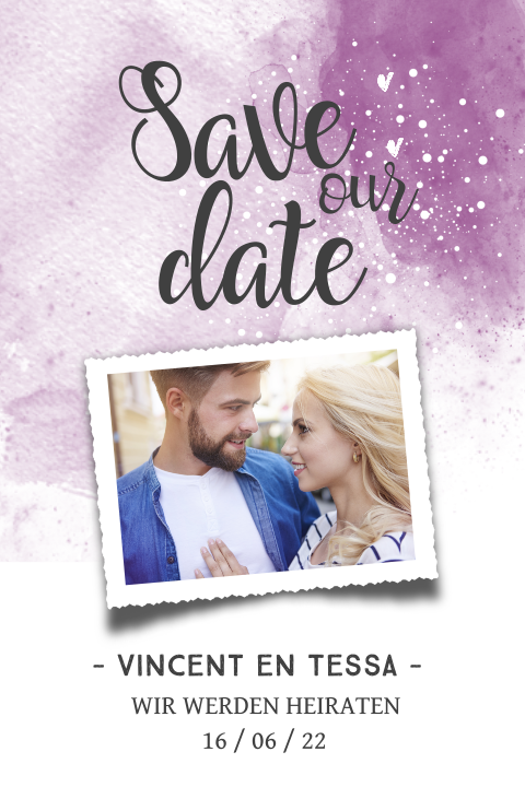Ihre verträumte Save the Date Karte mit Ihrem Foto