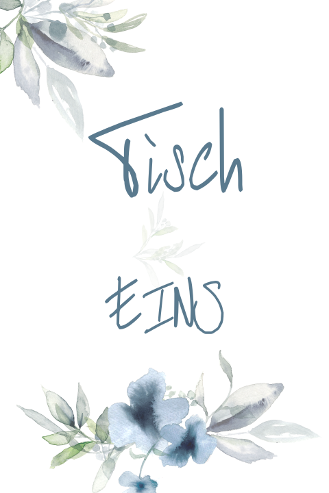 Tischkarte  - Blumenhochzeit