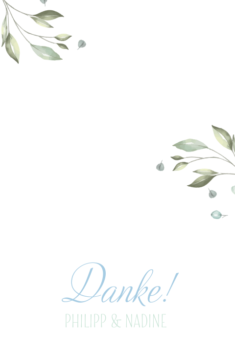 Hübsche Dankeskarte mit Blättern: "Soft Greenery"