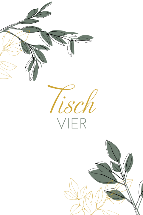Tischkarte - Blätter