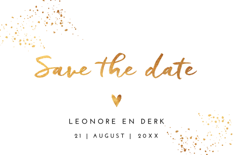 Elegante Save the Date Karte in Gold