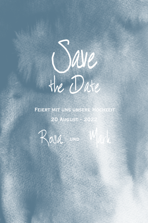 Save the Date Karte mit blauem Farbverlauf