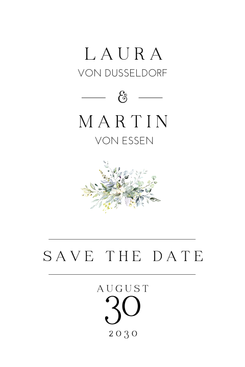 Save the Date Karte mit dezentem Blumengesteck: "Little Flowers"
