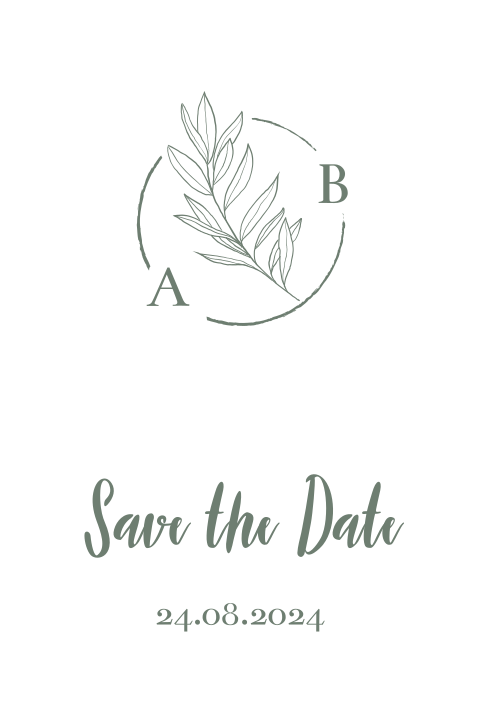 Save the Date Karte mit Ihren Initalen: "You and Me"