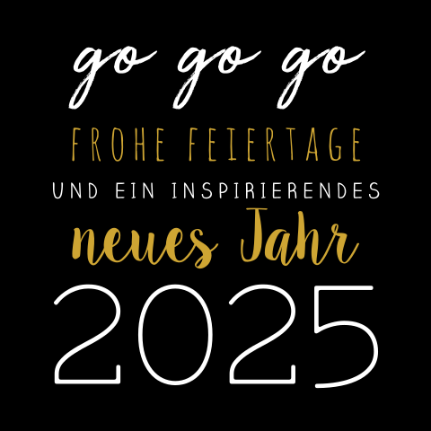 Weihnachtskarte mit Motivationsgruß für das neue Jahr