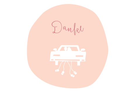 Hübsche Dankeskarte für Ihre Hochzeit: "Pink Love"