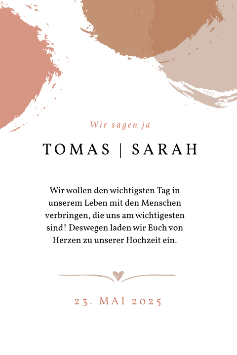 Hochzeitseinladung mit Farbakzenten: "Colourful"