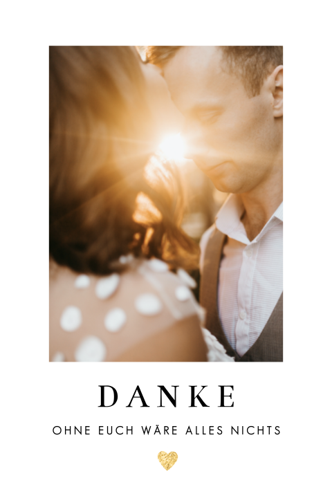 Dankeskarte mit goldenen Herzen: "Gold Hearts"