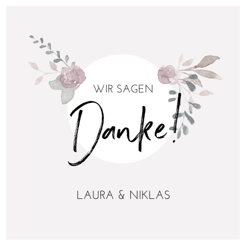 Dankeskarte mit Blumen: "Boho Flowers"