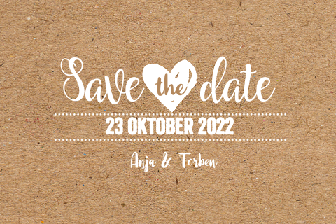 Ihre Save the Date Karte in Kraftpapieroptik und eleganter Schrift