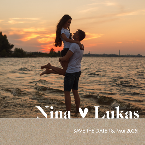 Romantische Save-The-Date Karte mit Foto
