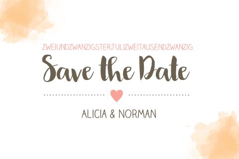 Save the Date Karte mit Pastellwolken: "Sweet Love"