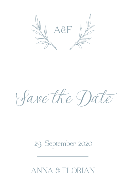 Save the Date Karte mit schlichten Zweigen