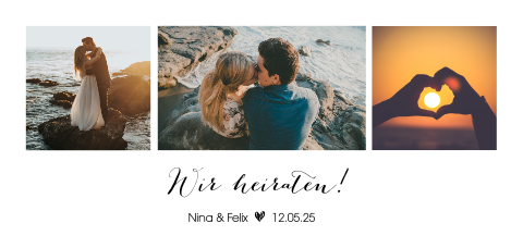 Hochzeitseinladung mit Fotos von Ihnen