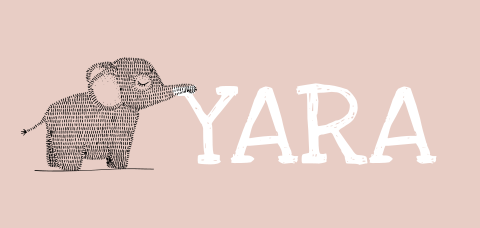 geboortekaartje typografisch met olifant voor meisje