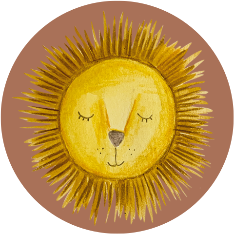 rond geboortekaartje met leeuw-1