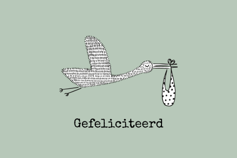 wenskaart ooievaar