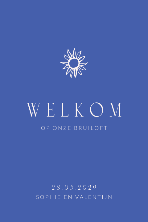 Mediterraans welkomstbord met zon