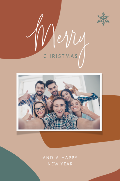 Moderne zakelijke kerstkaart met foto