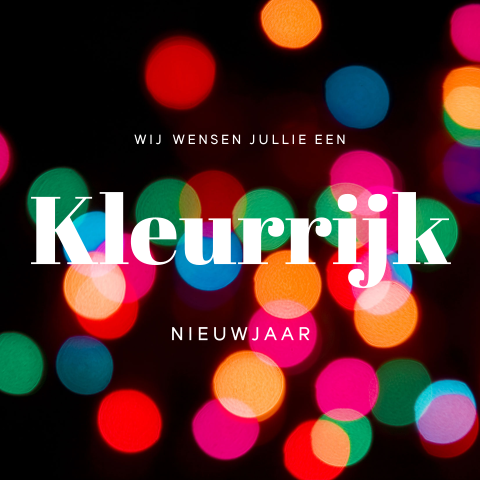 Zakelijke kerstkaart met kleurrijk nieuwjaar