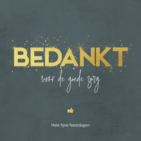 Bedankt voor de goede zorg zakelijke kerstkaart