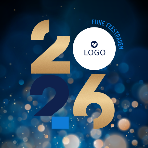 Goudlook typografische zakelijke kerstkaart met logo