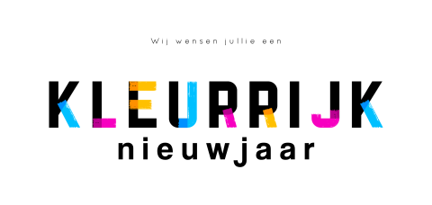 Een kleurrijk nieuwjaar met deze zakelijke kerstkaart