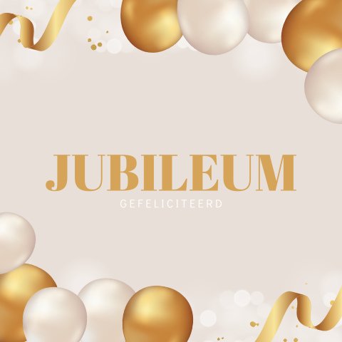 Jubileum zakelijke wenskaart met ballonnen