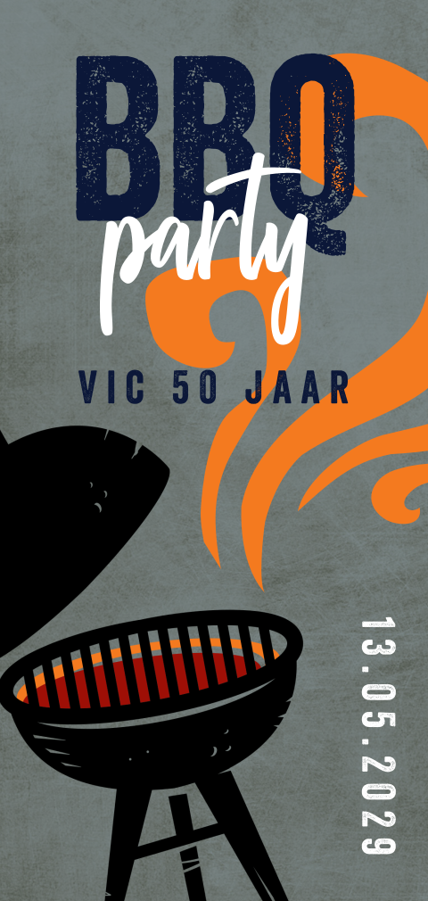 Stoer uitnodigingskaartje voor een barbeque feest