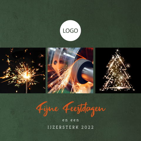 Zakelijke kerstkaart voor staal- en metaalsector met logo