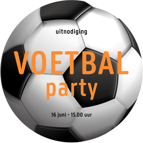 Ronde voetbal vorm uitnodiging voor een oranje voetbal party