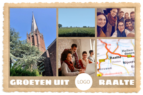Zakelijke ansichtkaart met foto en logo
