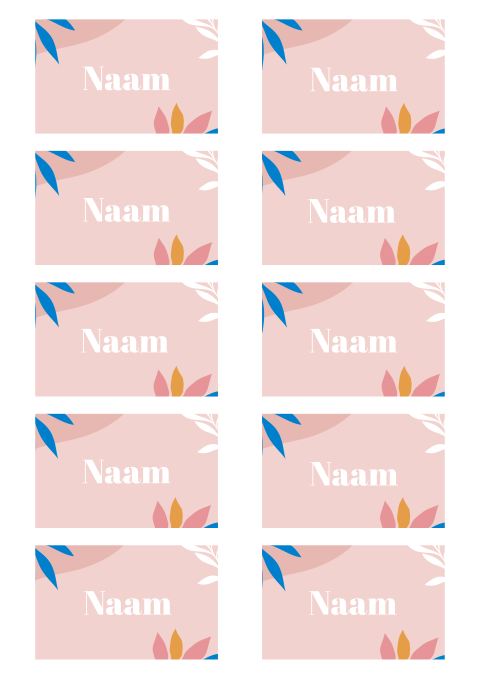 Kleurrijke naamkaartjes 21 diner