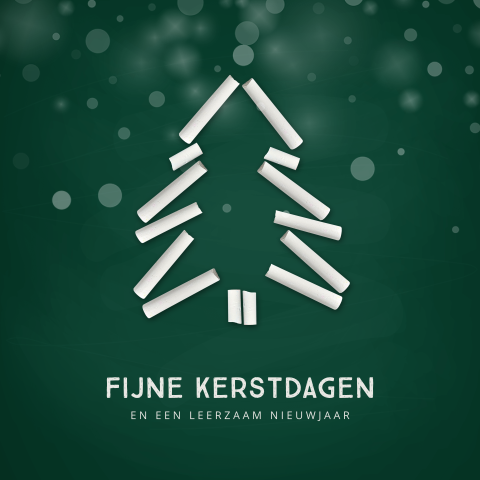 Krijtjes kerstboom zakelijke kerstkaart voor onderwijs