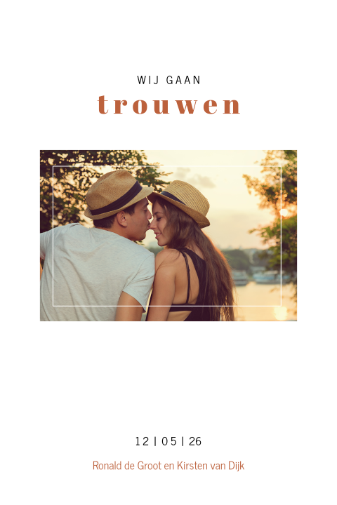 Foto trouwkaart basic en clean