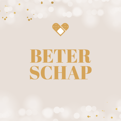 Beterschap zakelijke wenskaart met pleister hartje