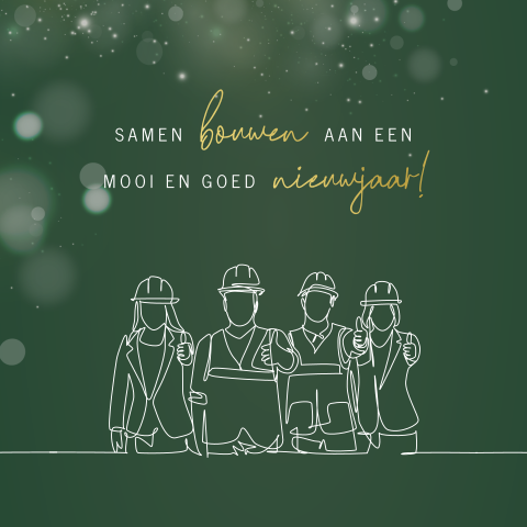 Zakelijk kerstkaart met écht goudfolie en een one line tekening