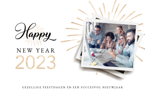 Zakelijke kerstkaart met foto en spetters