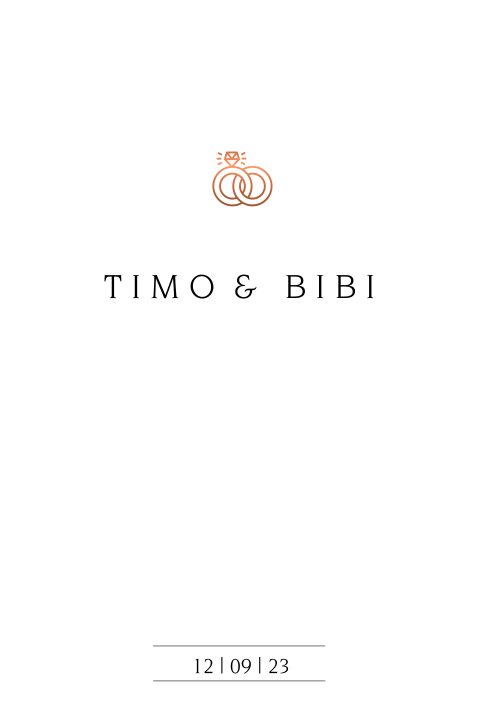 Basic trouwkaart met symbool van trouwringen