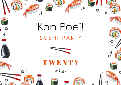 21 Diner placemat met sushi
