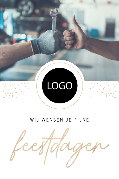Zakelijk kerstkaart met logo voor autobedrijf