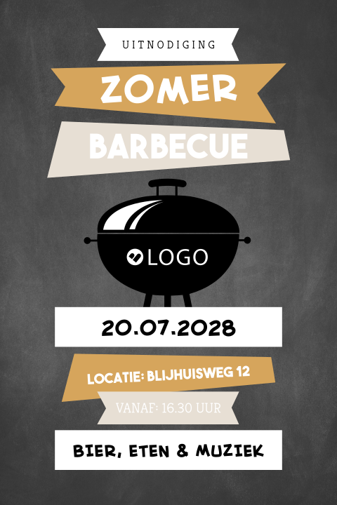 Zomer barbecue uitnodiging zakelijk met logo