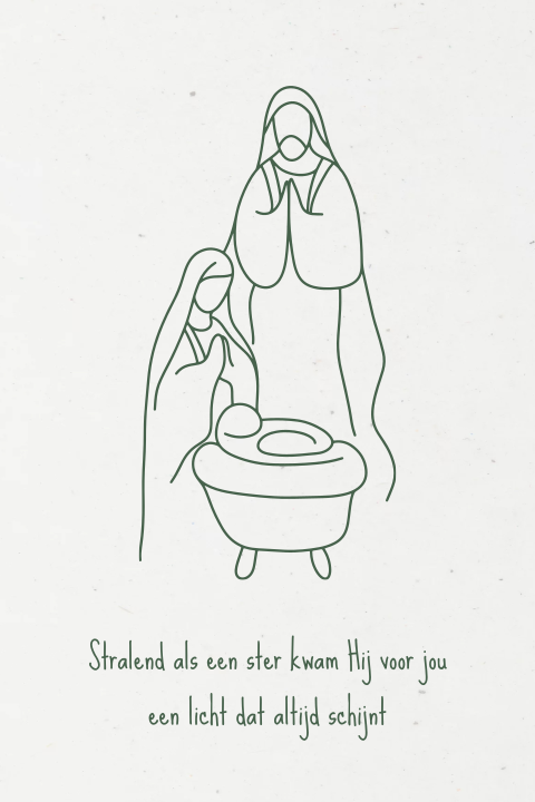 Duurzame Christelijk kerstkaart geboorte Jezus