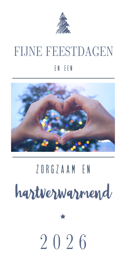 Zakelijke kerstkaart zorg hand in hart