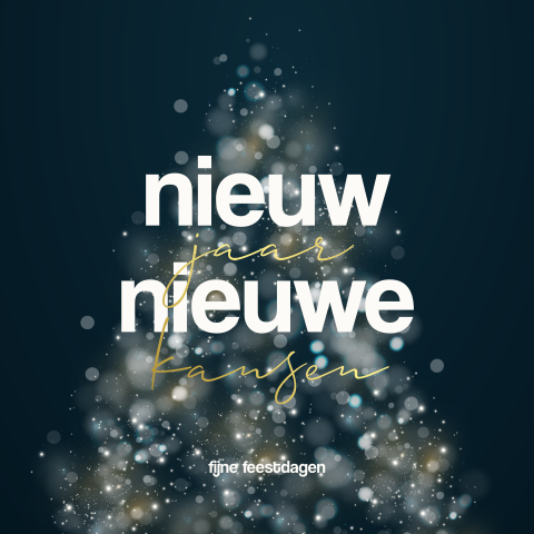 Nieuw jaar nieuwe kansen zakelijke kerstkaart met luxe goudfolie