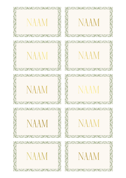 Boho naamkaartjes bruiloft met mediterraans patroon