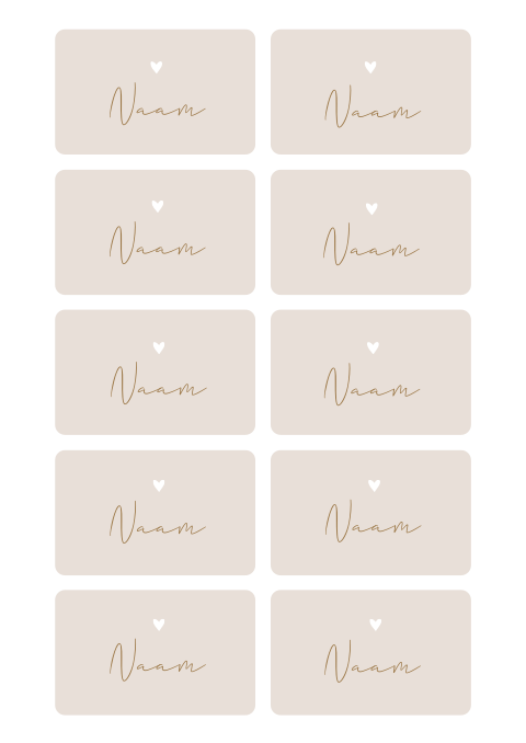 Basic naamkaartjes voor jullie bruiloft met ronde hoeken