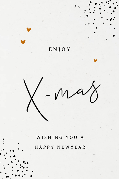Hippe X-mas kerstkaart op duurzaam papier