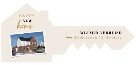 Sleutel vorm verhuiskaart met foto