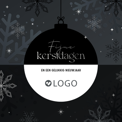Zakelijke kerstkaart met kerstbal en foliedruk